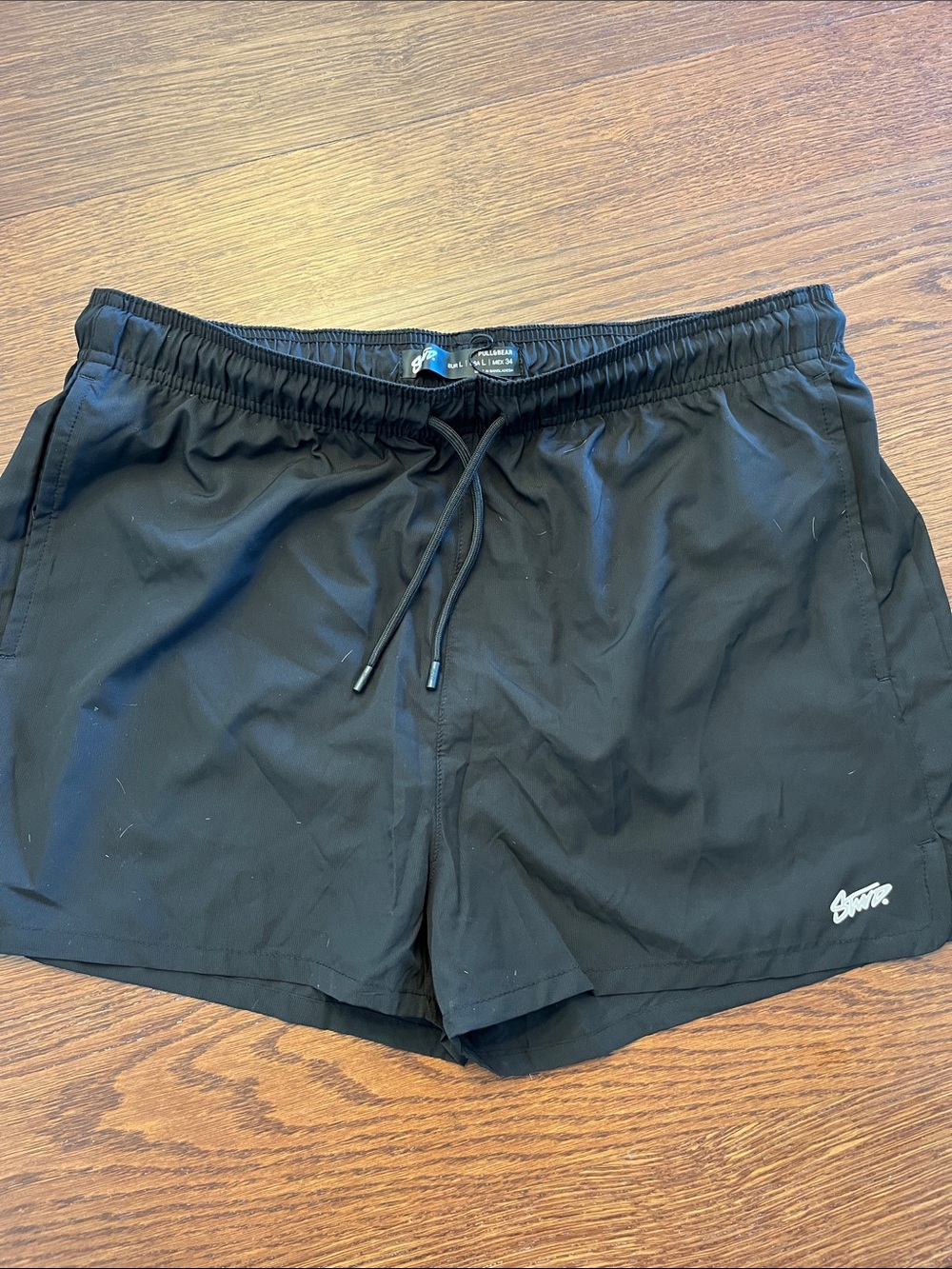 Pull & Bear Black Athletic Swim or Running Shorts